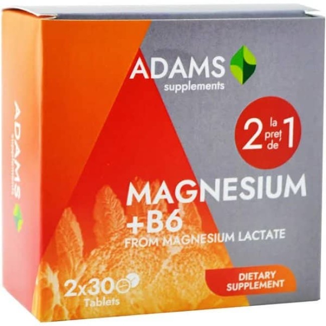 Pachet Magneziu+B6 30tab Adams 1+1 GRATUIT